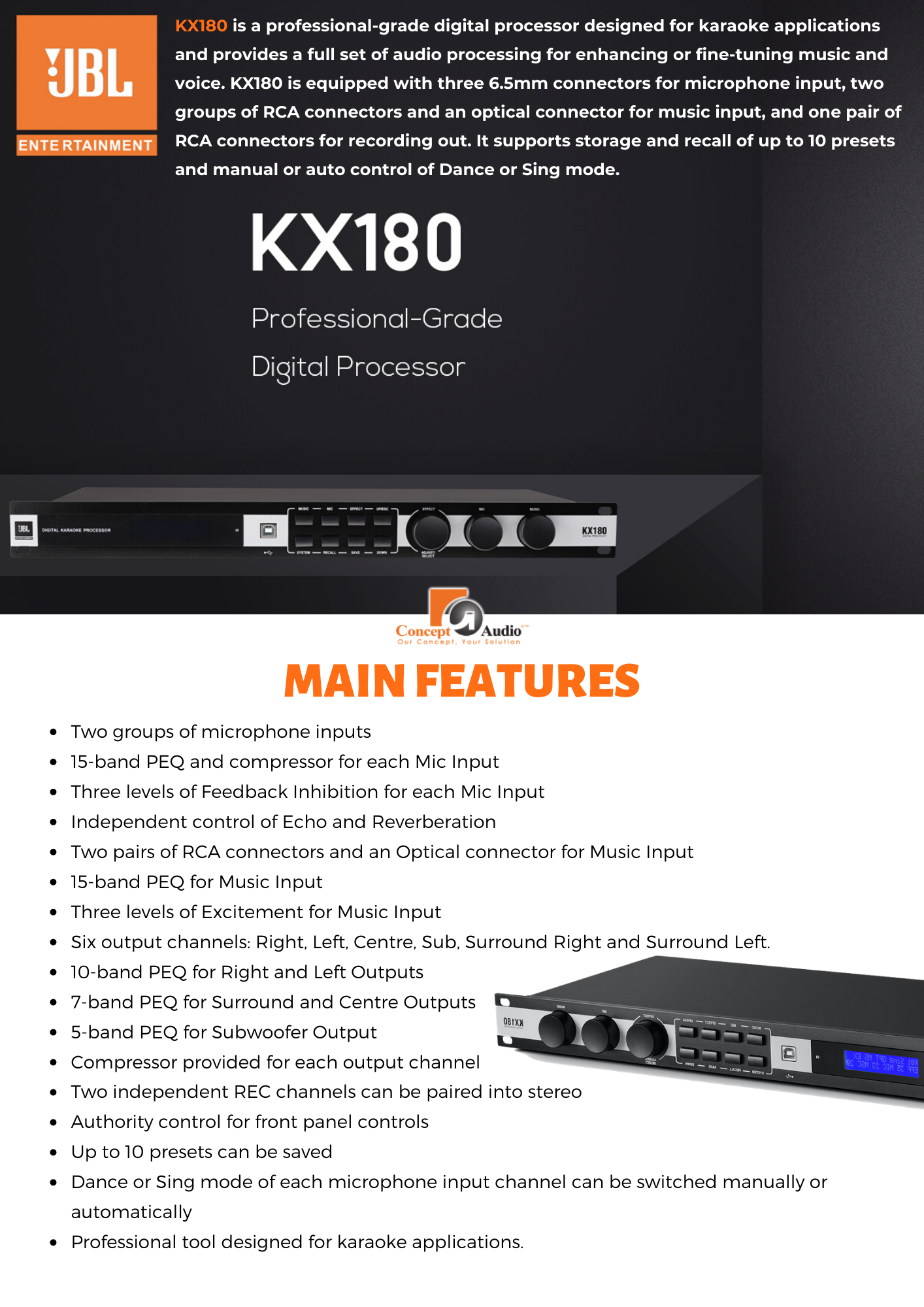 JBL KX180 ProfessionalGrade Digital Processor